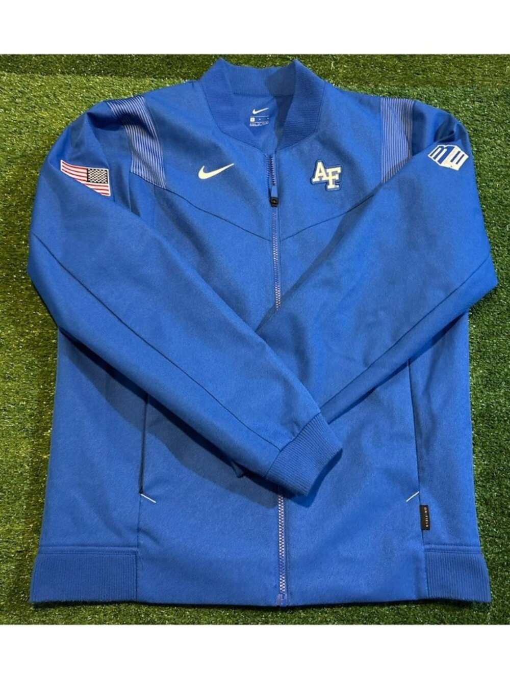 Air Force Falcons jacket mens medium blue nike on field full zip football